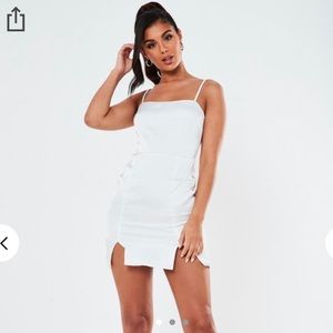 Misguided white satin dress